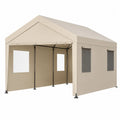 Gazebo da giardino rettangolare 3 x 6 m in acciaio verniciato a polvere con telo poliestere beige e pareti laterali