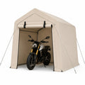 Garage per moto da esterno a capanna in acciaio verniciato a polvere con copertura Oxford PVC beige 240 x 160 x 220 cm